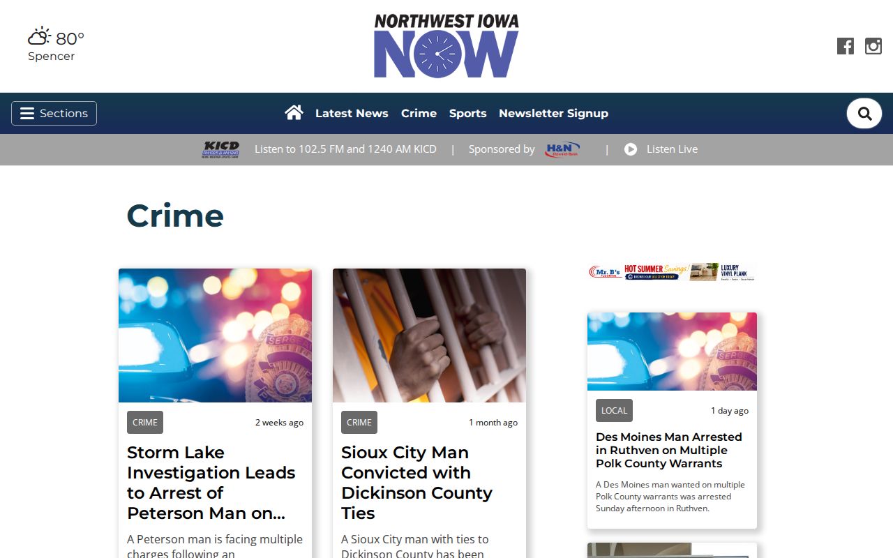 Lyon County regional crime news section coverage