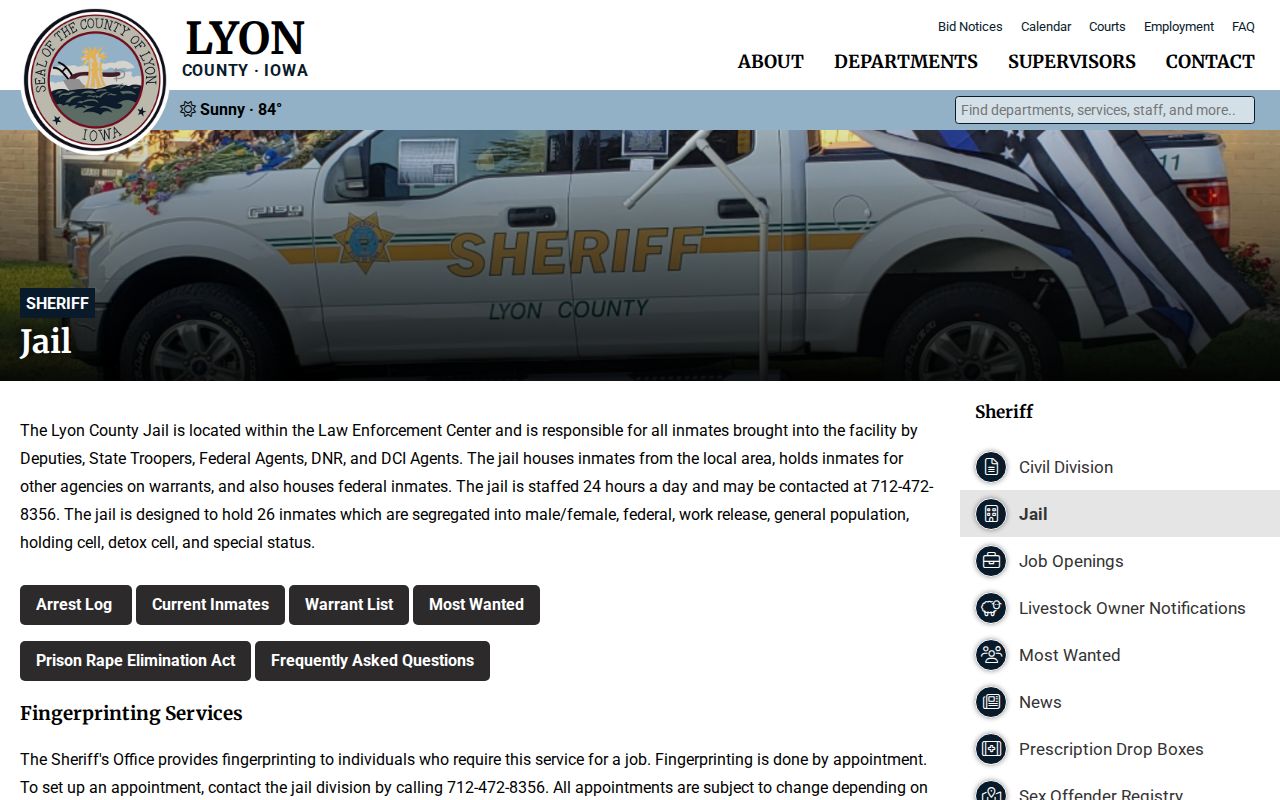 Lyon County jail roster and arrest records